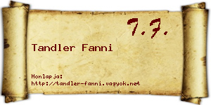 Tandler Fanni névjegykártya